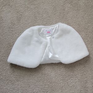 The Children's Place White Faux Fur Capelet Shrug Size 5/6